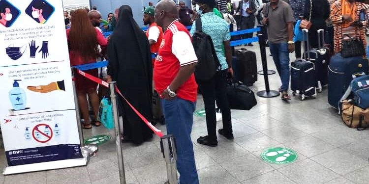 Passengers stranded at Nigerian Airport