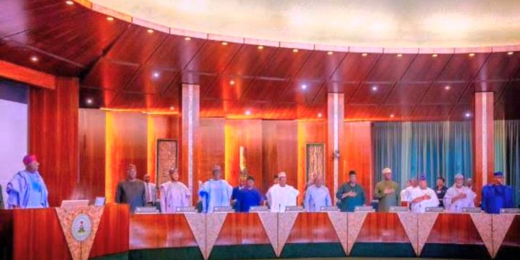 President Tinubu presiding at Federal Executive Council, FEC, meeting to discuss Budget 2024.