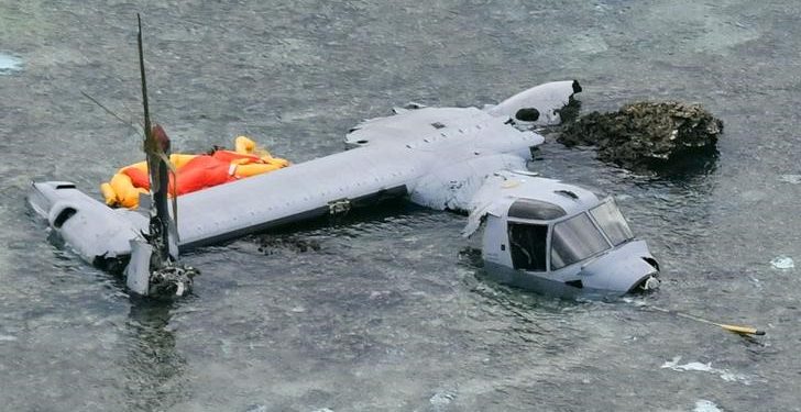 At least one dead as U.S. military aircraft with six on board crashes into the sea near Japan