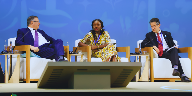 Executive Vice President, Upstream, NNPC Ltd., Oritsemeyiwa Eyesan during a Panel Session titled “Accelerating the Elimination of Methane Emissions & the Decarbonization of Oil & Gas,” on the sidelines of the on-going United Nations Climate Change Conference, also known as COP28, taking place in Dubai, the United Arab Emirates, Tuesday.