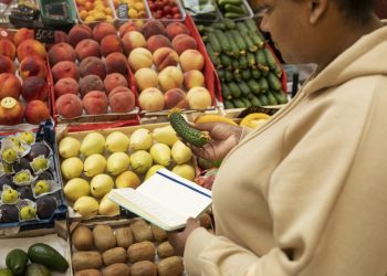 Woman with shopping list