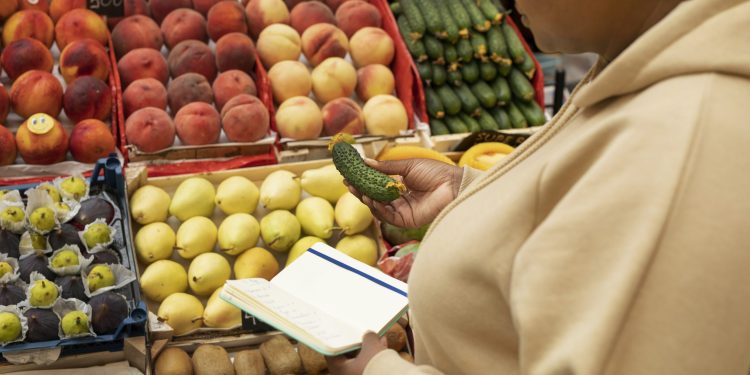 Woman with shopping list