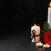 front-view-burning-candle-with-red-flower-dark-surface_