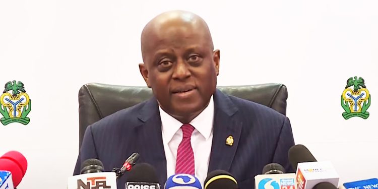 CBN Governor, Olayemi Cardoso addressing the Press