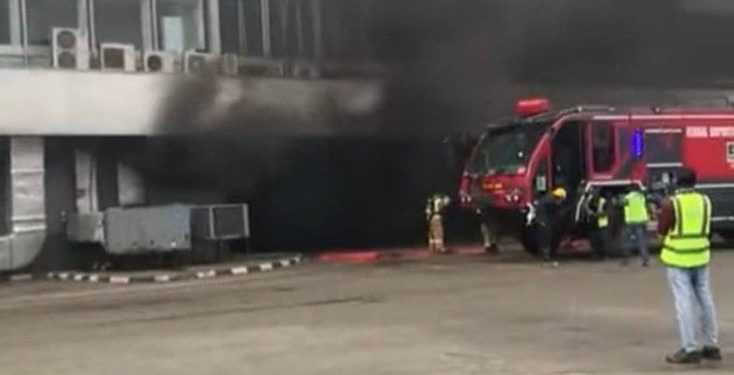 Passengers scamper for safety as fire break out at Lagos airport