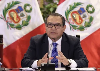 Alberto Otarola, Peru’s Prime Minister, speaks during a press conference with Dina Boluarte, Peru’s President, not pictured, at the Government Palace in Lima, Peru, on June 9, 2023.Sebastian Castaneda—Bloomberg/Getty Images