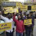 Supporters protest against the arrest of India’s top politician, Kejriwal in New Delhi