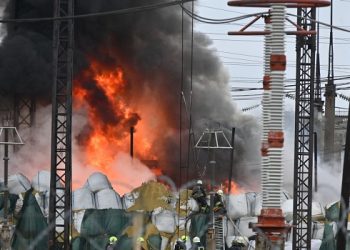 Drone attacks set oil refinery on fire in Russia, two dead