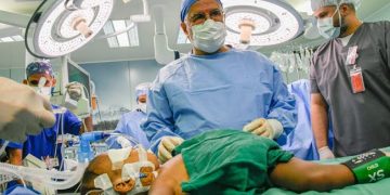 Saudi Arabi is separating twins joined at the pelvis and hips, share four lower limbs, the lower part of the intestines, the spinal column, lumbar vertebrae, and spinal cord.