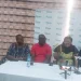 Mrs Susan Akporiaye, National President of NANTA with other executive members of the association at a news conference on Tuesday in Lagos