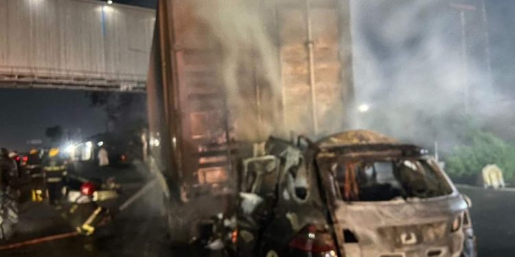 Three die as car collides with truck in Lagos State