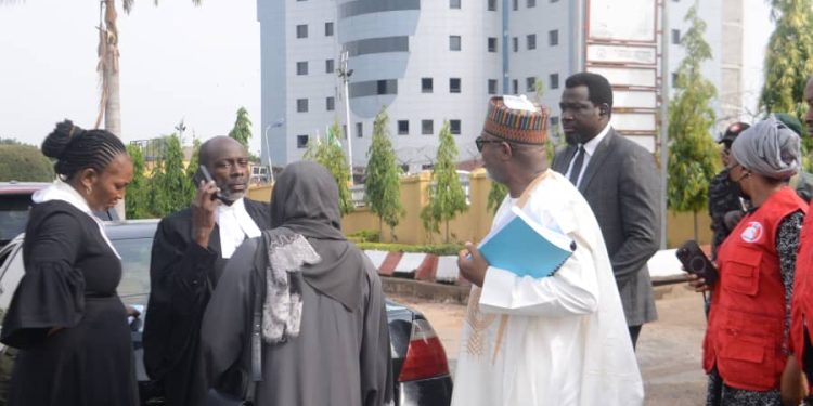 Photos: N2.7bn fraud: Ex-Aviation Minister, Sirika, daughter arrive court