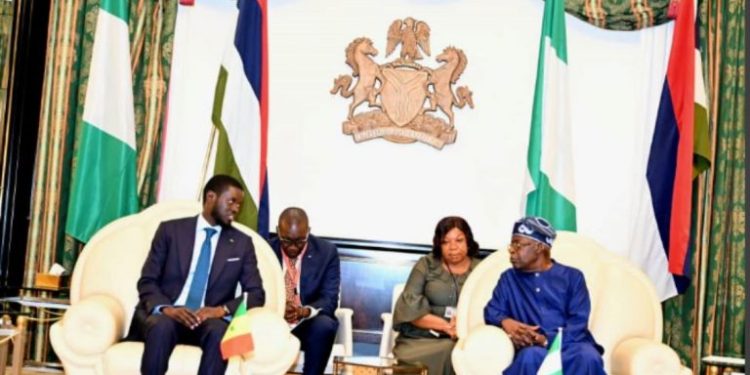 Tinubu receives Senegalese President Faye, at Villa