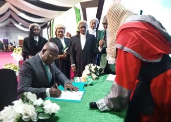 Pius Olanrewaju takes oath of office as 23rd CIBN president