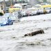 Tragic: Man slumps, dies while pushing a car in flood