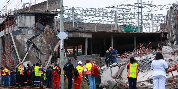 Building collapses in South Africa, traps 48 workers