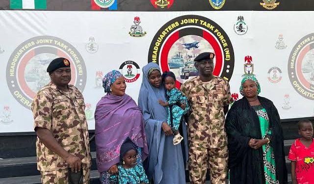 Nigerian Army hands over rescued Chibok girl, three children to Borno govt.