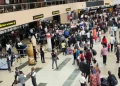 Travellers at the Muritala Mohammed Airport, Lagos