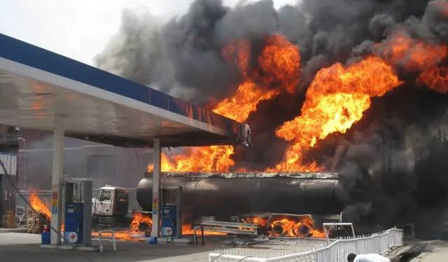 Fire guts fuel station in Lagos State