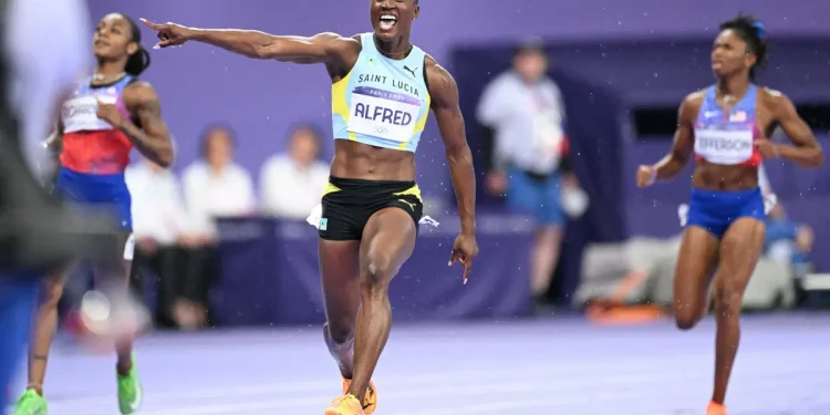 Lucia’s Alfred wins Olympics women’s 100m gold