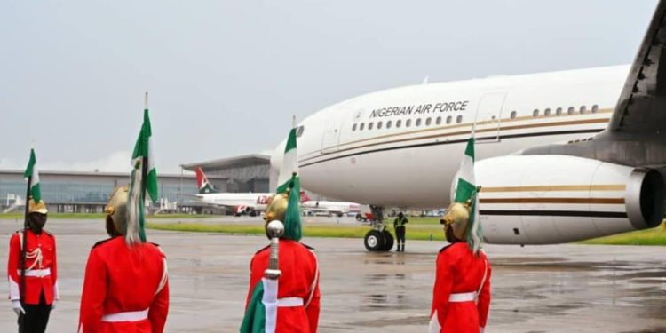Tinubu flies to France in new Presidential Airbus A330