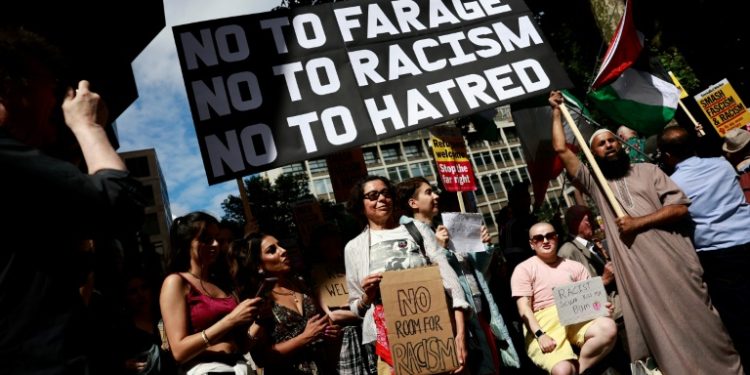 Anti-racism protesters rally across UK after week of riot