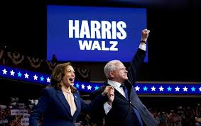 Harris and Walz hold first rally together as new Democratic presidential nominees