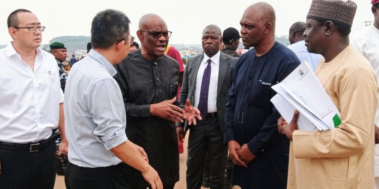 FCT Minister, Nyesom Wike inspecting projects