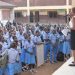 School kids during their early morning assembly.