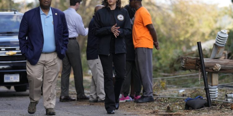 Harris surveys Hurricane havoc, consoles families in Georgia