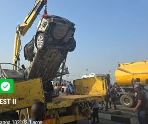 LASTMA rescues driver under 40ft container in Lagos