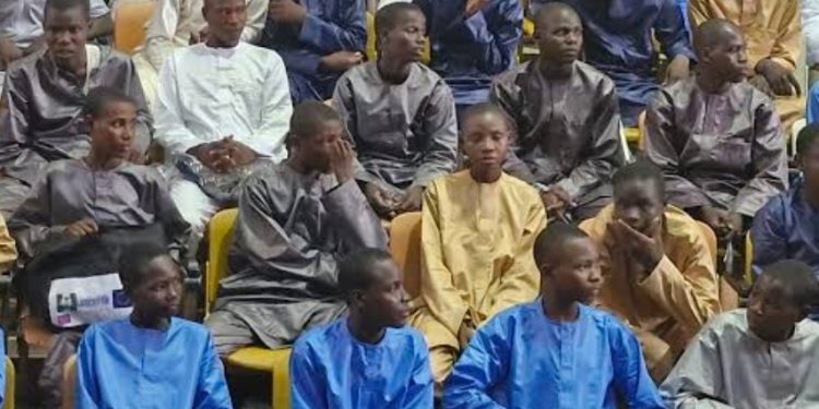 Minor protesters arrive Aso Villa after release from detention