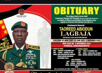 Late COAS Lt. Gen. Taoreed Lagbaja gets final respect Friday