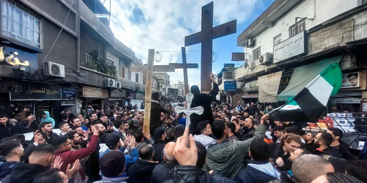 Protests in Syria over Christmas tree burning