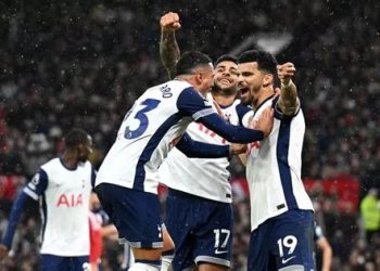 Dominic Solanke celebrate Tottenham's victory