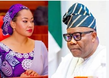 Senator Natasha Akpoti-Uduaghan and Senate President Godswill Akpabio