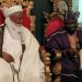Sultan of Sokoto Caliphate H.E. Alhaji Muhammad Sa'ad Abubakar and visiting Alaafin of Oyo Empire, Oba Abimbola Hakeem Owoade