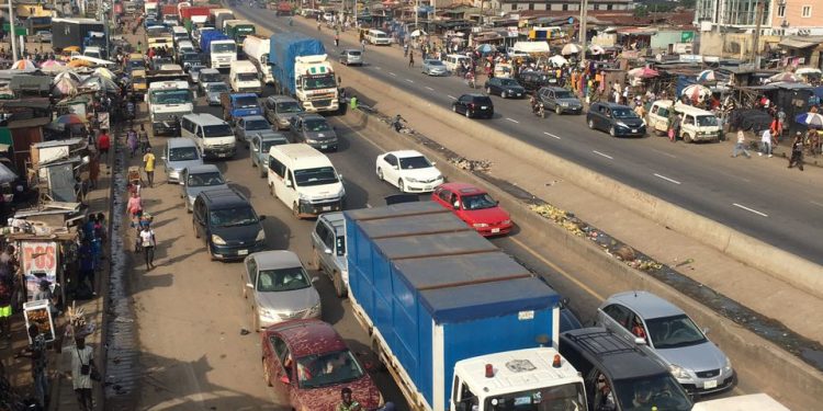 Lagos - Ibadan Expressway Gridlock after tanker crash