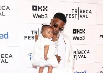 Wizkid and daughter at Tribeca Film festival