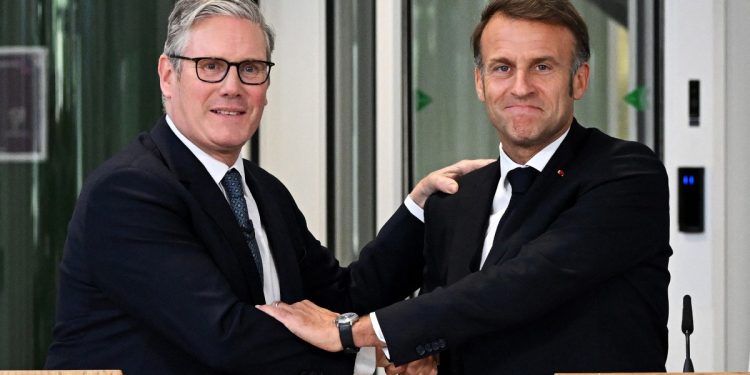Britain's Prime Minister Keir Starmer and France's President Emmanuel Macron