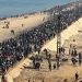 Palestinians walking back to Gaza