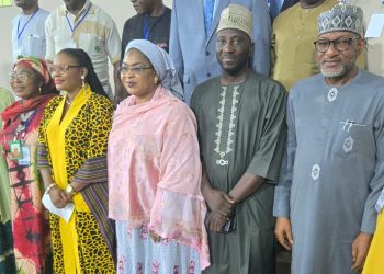 L-R: Mrs Jumaima O. Ella, Head of Secretariat Rural Women Energy Security Initiative, RUWES Nigeria, Professor Chinwe Obuaku - Igwe, DG and special envoy of Governor of Osun State on Climate Change and renewable energy, Engr Dr Bahijjahtu Abubakar, Director Pollution Control & Environmental Health, CEO of Premium Blue Economy, Mr. Gegele Yahya Olushola and Chairman, Nature News, Alhaji Aliu Akoshile