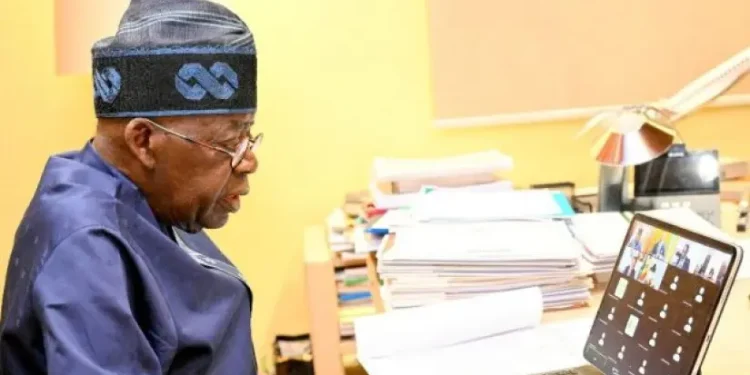 President Tinubu in a high-level virtual session with West African leaders
