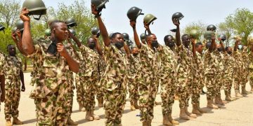 Nigerian Army personnel on parade