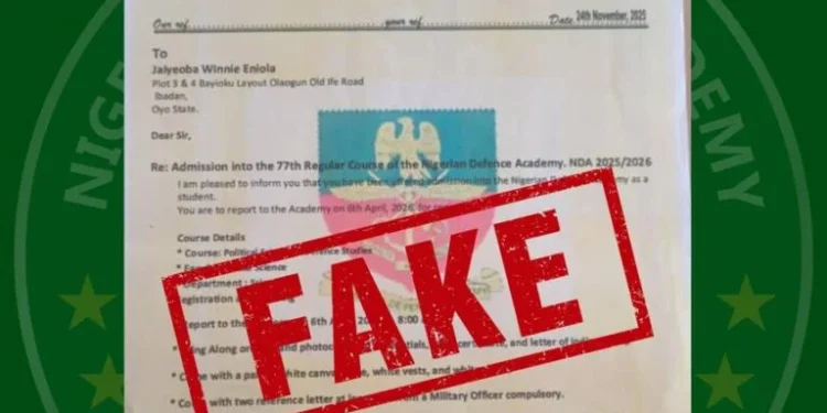 NDA warns about fake admission into 77 Regular Course