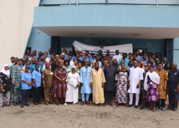 Facilitator and participants after an event in Lagos