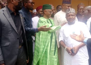 Nasir El-Rufai at the Federal High Court in Kaduna on Tuesday morning under tight security for his arraignment