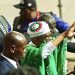 FCT Minister, Nyesome Wike greeting delegates at the PDP convention