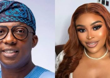 Nollywood actress, Sarah Martins & Tokunbo Wahab, the Lagos State Commissioner for Environment and Water Resources