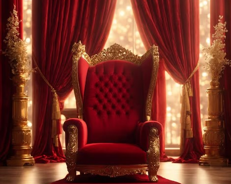 Empty King's chair used to illustrate the story